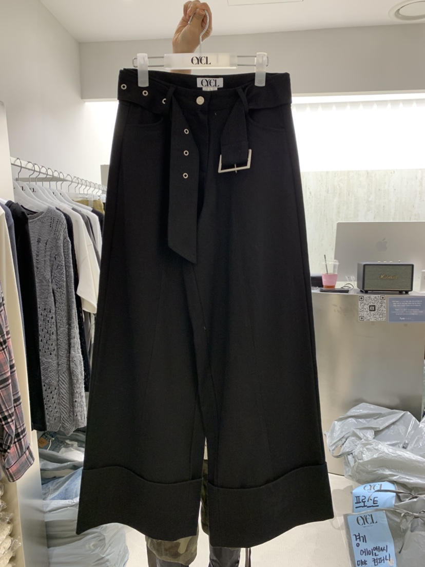 EYEL東大門㊣代購女士新款推薦時尚休閑人氣真品休閑褲含腰帶EYEL休閑褲圖色2
