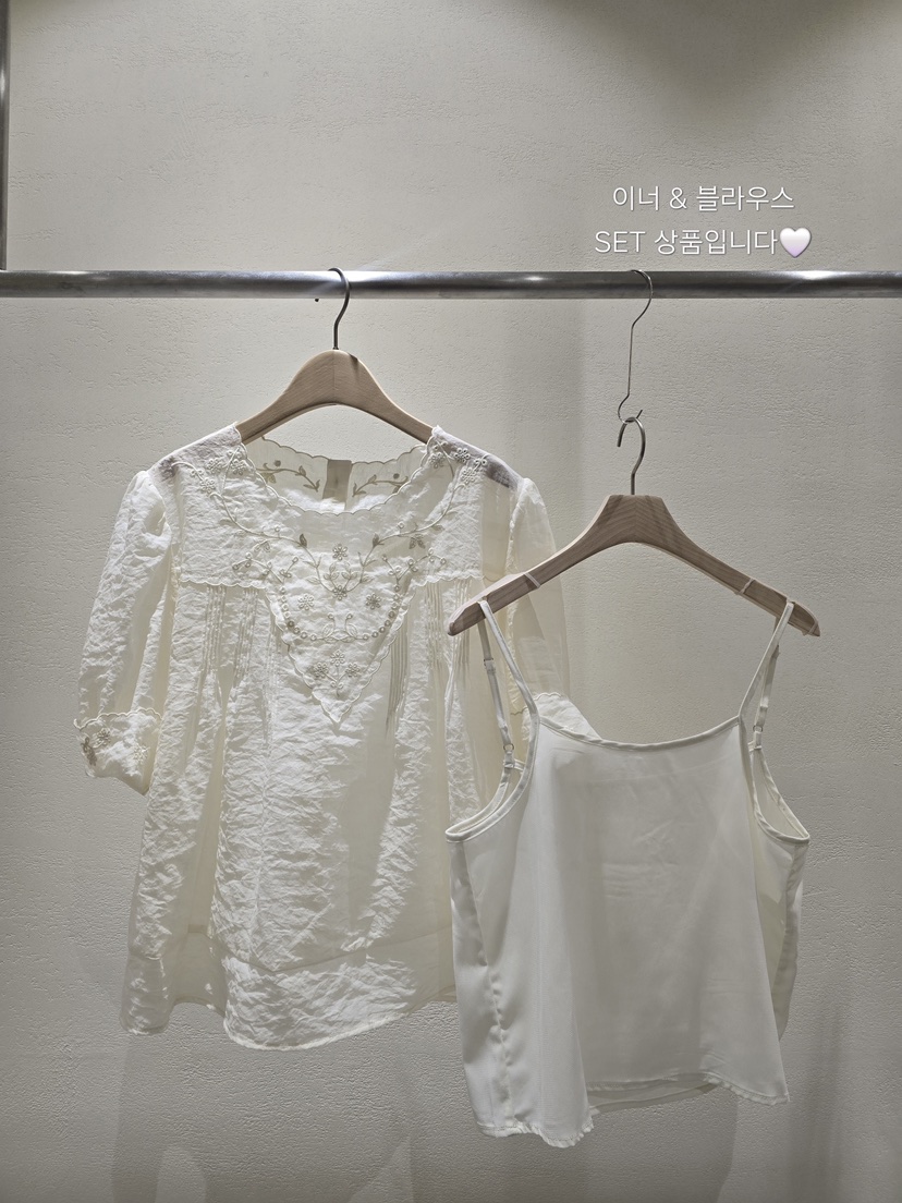 LIKEVAM（不代購）東大門㊣代購女裝新款時尚真品套裝刺繡套裝LIKEVAM套裝圖色1