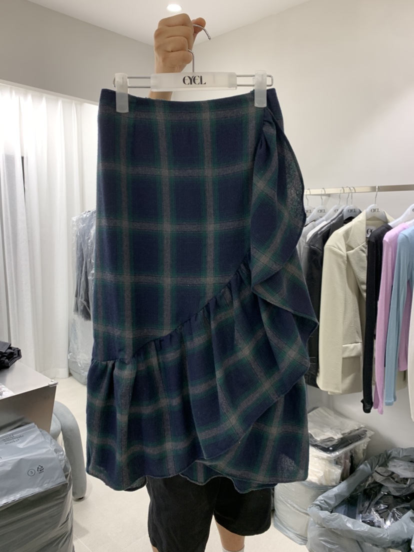 EYEL東大門㊣實拍女士新款職業休閑熱賣25秋冬真品長裙格紋EYEL長裙圖色1