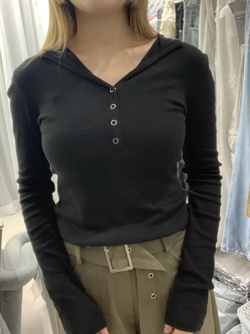 EYEL韓國直郵㊣女士新品休閑人氣職業時尚推薦長袖T恤連帽衫EYEL長袖T恤圖色4