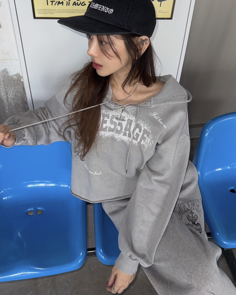 SUGAR CASE韓國直郵㊣女裝新品熱賣職業25秋冬推薦衛衣連帽衫SUGAR CASE衛衣