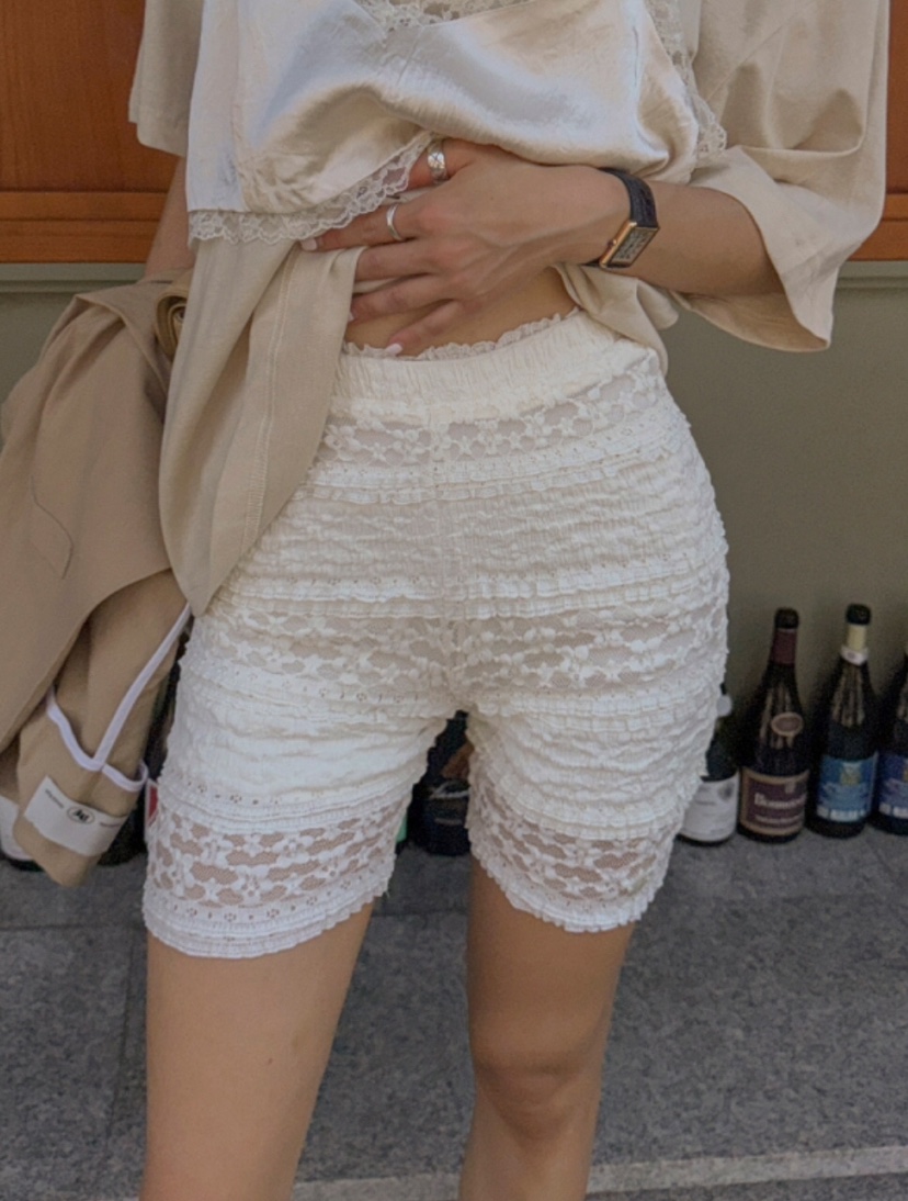 LIKEVAM（不代購）韓國代購㊣女裝新品人氣打底褲鯊魚褲緊身褲蕾絲LIKEVAM打底褲/鯊魚褲