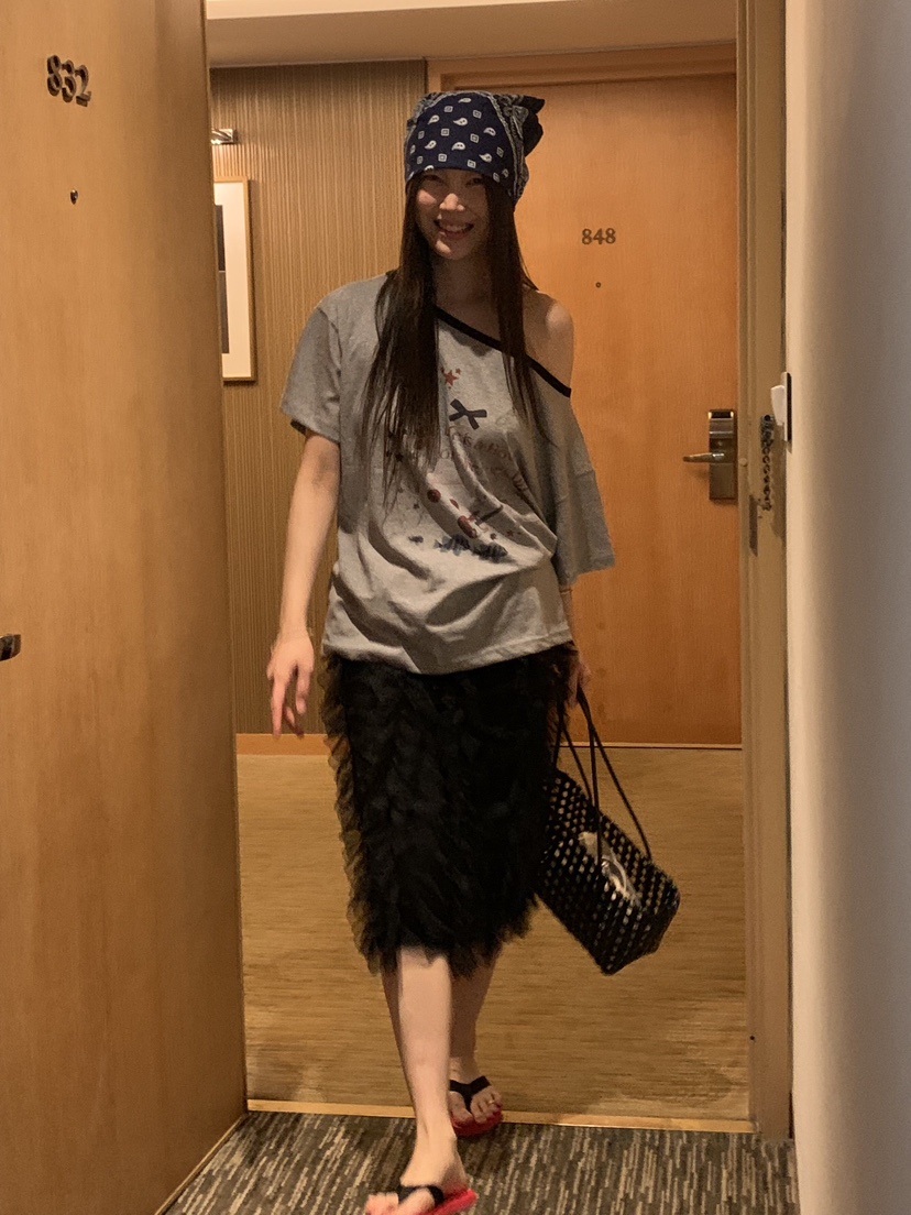 LIKEVAM（不代購）東大門㊣直郵女士新品休閑半身裙中短裙漁網LIKEVAM半身裙/中短裙