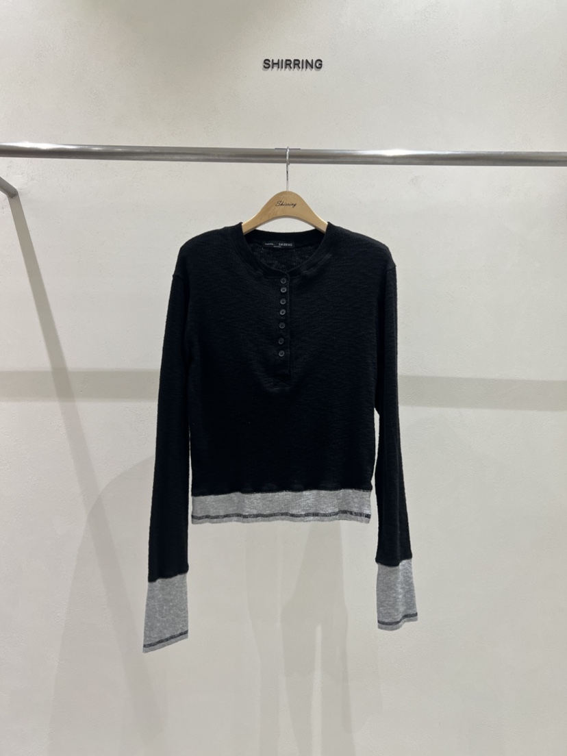 SHIRRING東大門㊣實拍女裝新品職業人氣休閑時尚真品長袖T恤SHIRRING長袖T恤圖色3