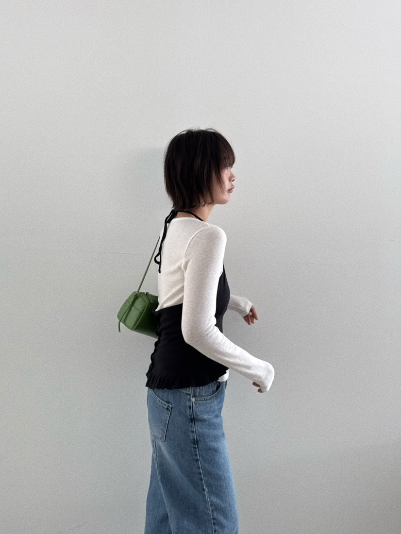 OLI SEOUL韓國代購㊣女裝新品時尚25秋冬熱賣吊帶背心安哥拉OLI SEOUL吊帶/背心