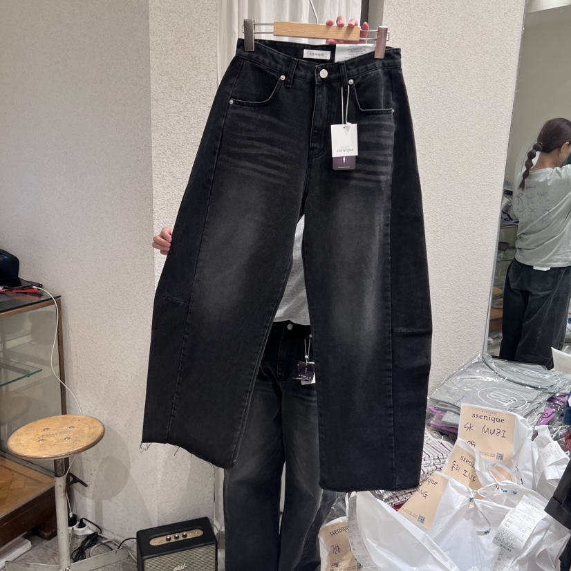SSEMIENNE韓國代購㊣女士新款時尚25秋冬推薦熱賣職業牛仔褲SSENIQUE牛仔褲