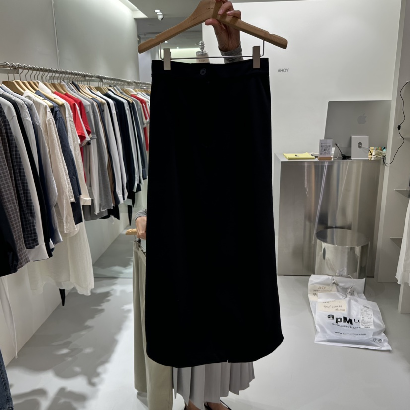 AHOY韓國直郵㊣女士新品推薦人氣職業休閑熱賣長裙棉質綁帶AHOY長裙圖色3