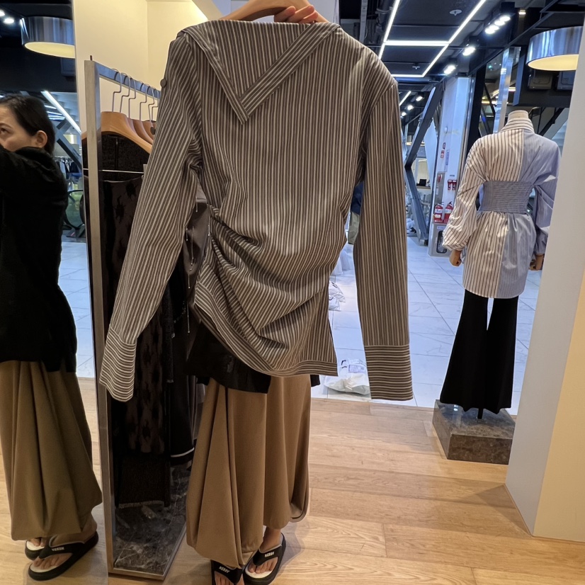 VAN NZILL韓國代購㊣女士新品真品休閑時尚襯衫蕾絲衫條紋VAN NZILL襯衫/蕾絲衫