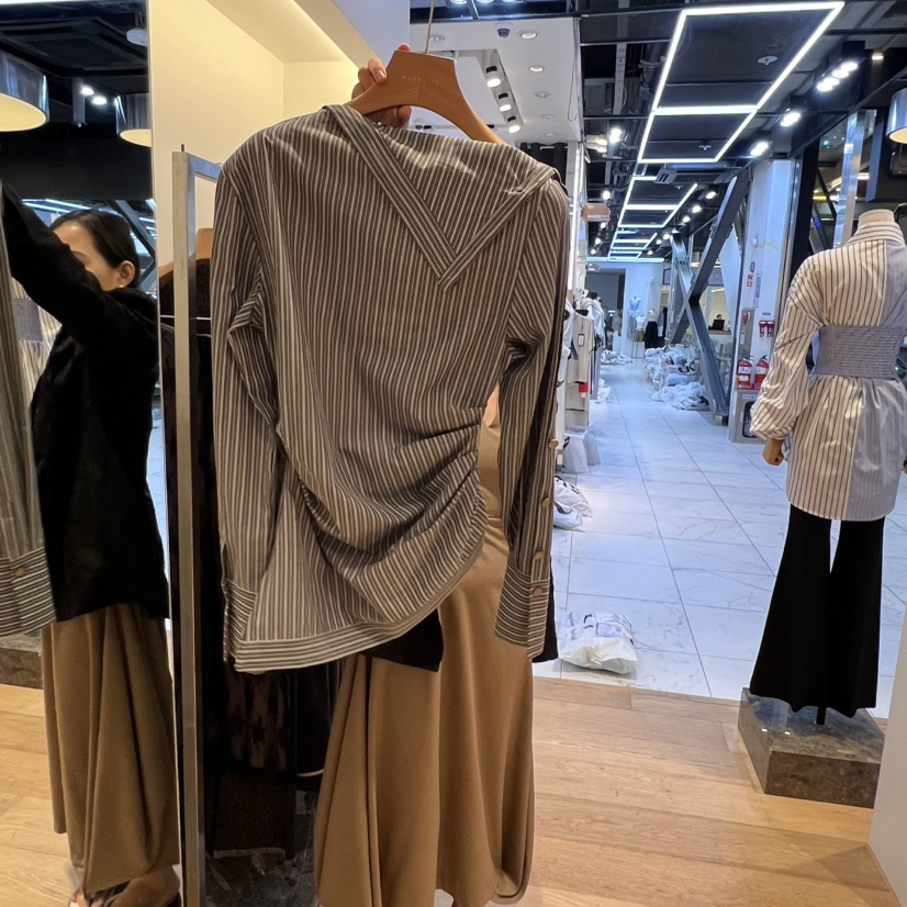 VAN NZILL韓國代購㊣女士新品真品休閑時尚襯衫蕾絲衫條紋VAN NZILL襯衫/蕾絲衫
