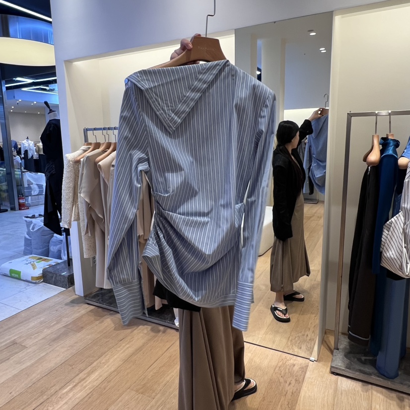 VAN NZILL韓國代購㊣女士新品真品休閑時尚襯衫蕾絲衫條紋VAN NZILL襯衫/蕾絲衫圖色2