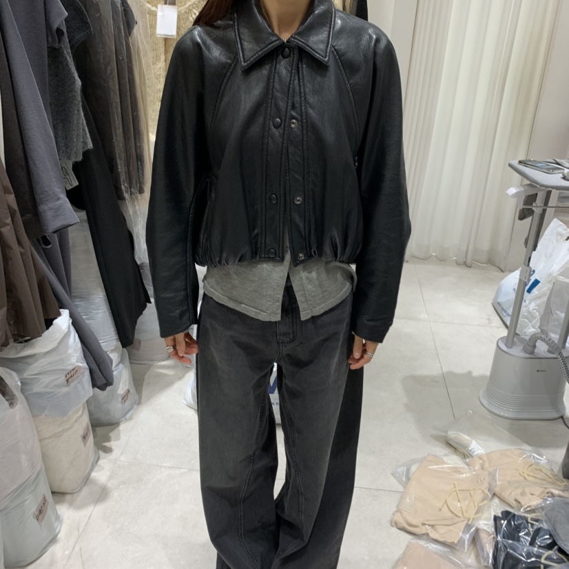 GLOW AND NYMPH東大門㊣代購女裝新品25秋冬人氣夾克皮革GLOW AND NYMPH夾克