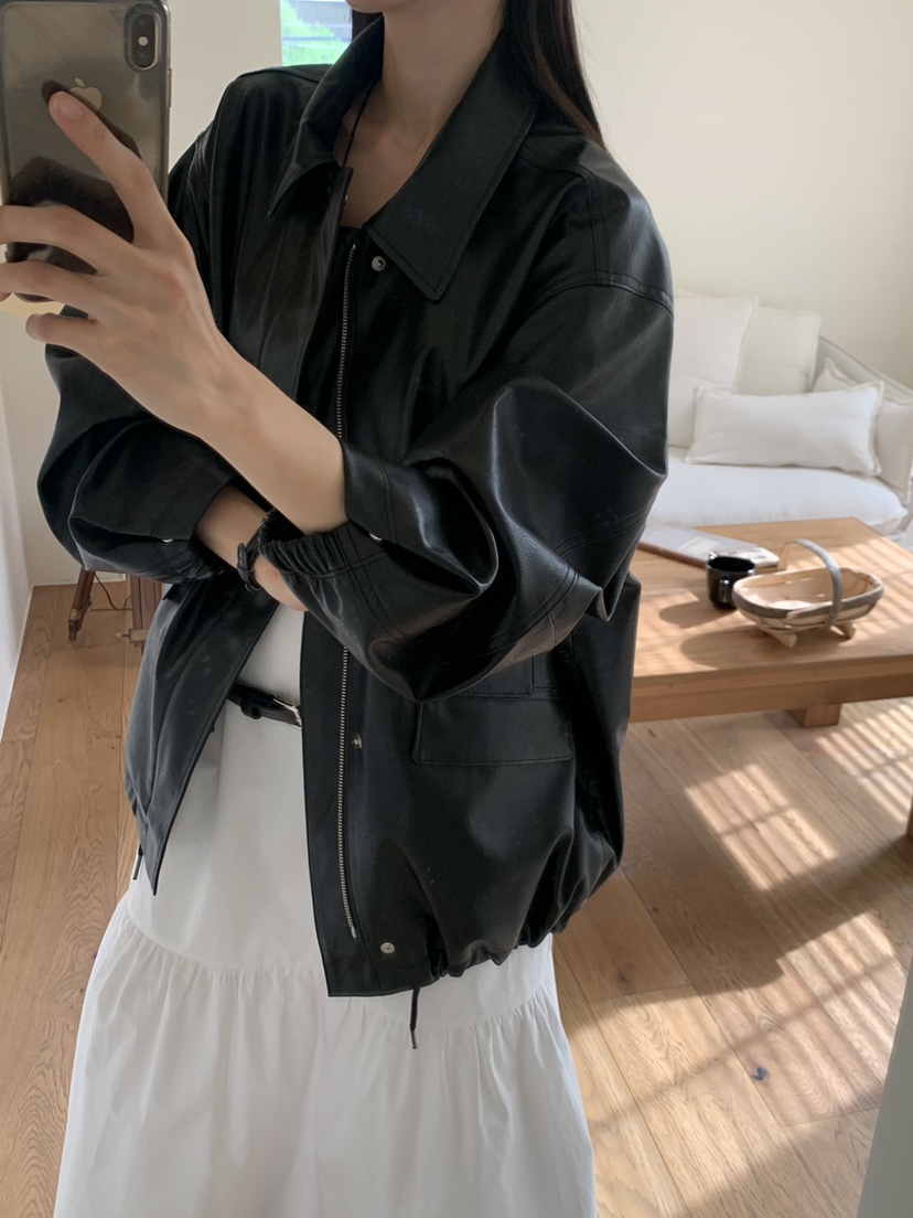 GAMDONG東大門㊣直郵女士新品時尚熱賣職業25秋冬休閑夾克皮革GAMDONG夾克