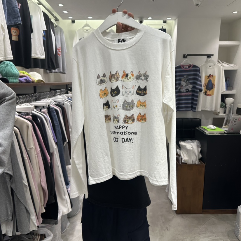 EVE東大門㊣直郵女士新品真品休閑時尚熱賣人氣推薦長袖T恤EVE長袖T恤