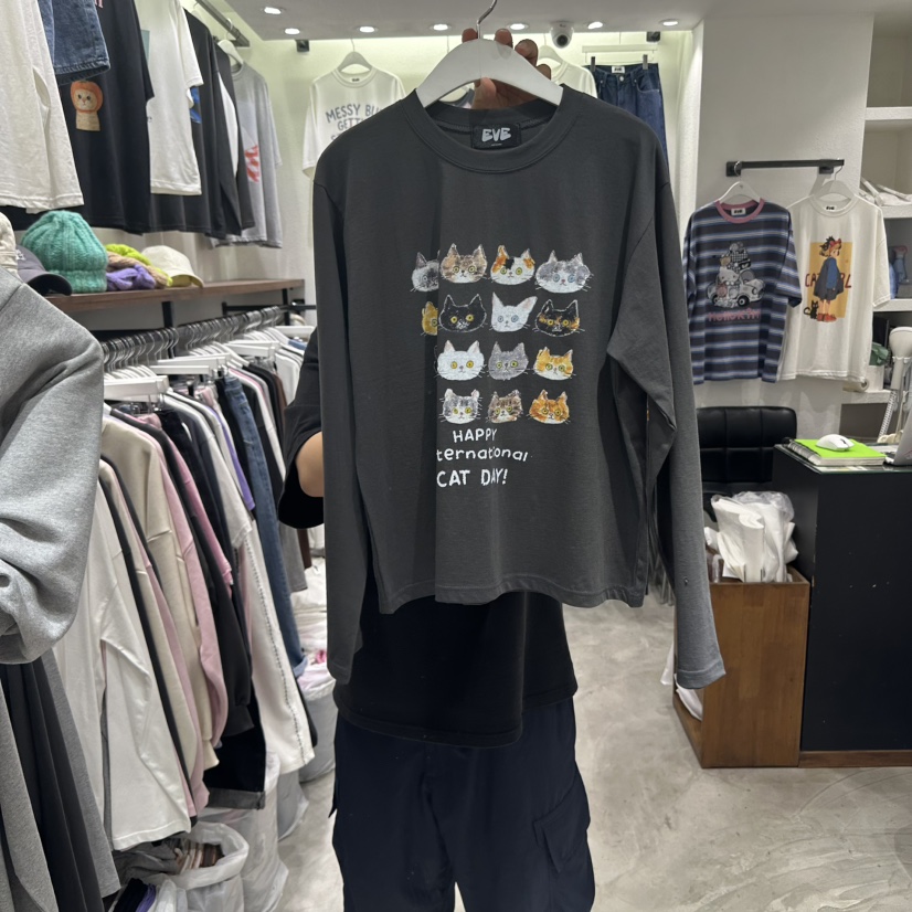 EVE東大門㊣直郵女士新品真品休閑時尚熱賣人氣推薦長袖T恤EVE長袖T恤圖色3