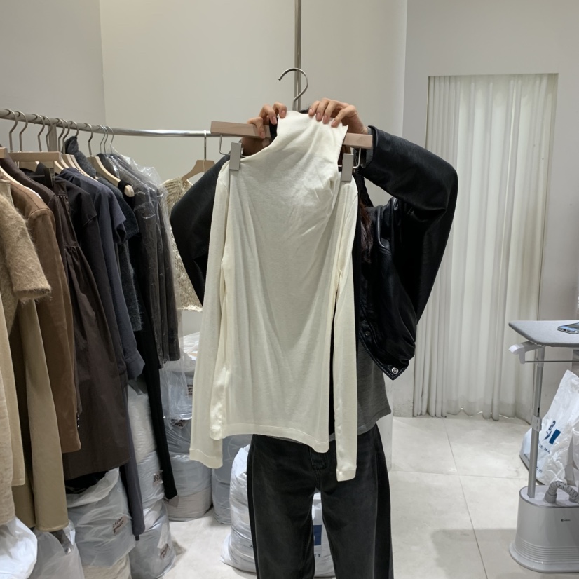 GLOW AND NYMPH韓國代購㊣女裝新品25秋冬推薦長袖T恤天絲GLOW AND NYMPH長袖T恤