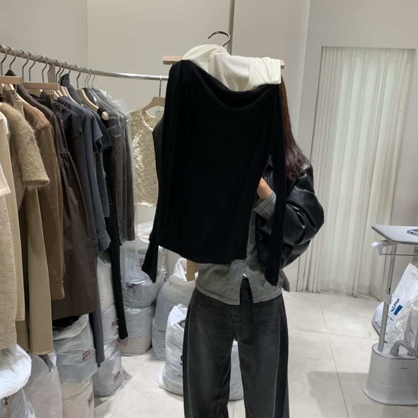 GLOW AND NYMPH韓國代購㊣女裝新品25秋冬推薦長袖T恤天絲GLOW AND NYMPH長袖T恤圖色2