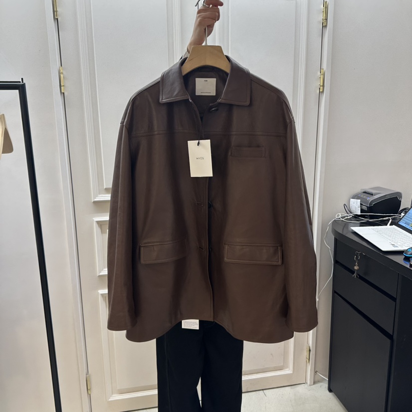 MYOS東大門㊣實拍女士新品真品人氣推薦職業時尚休閑夾克羊皮MYOS夾克圖色2