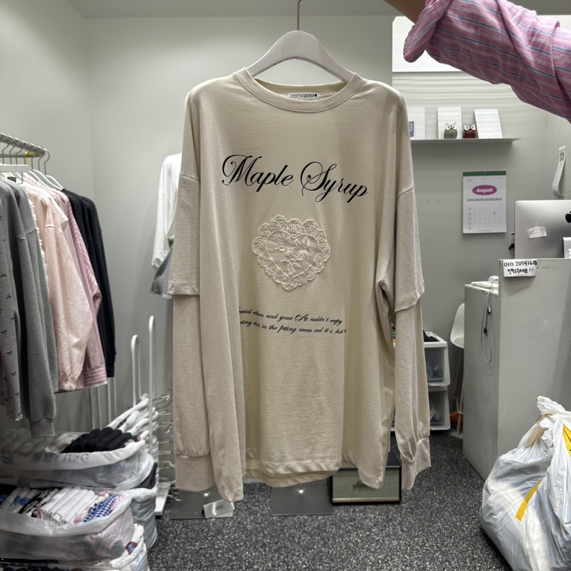 VINTAGE 888韓國直郵㊣女裝新品休閑真品職業長袖T恤假兩件VINTAGE888/TRIPLE EIGHT長袖T恤