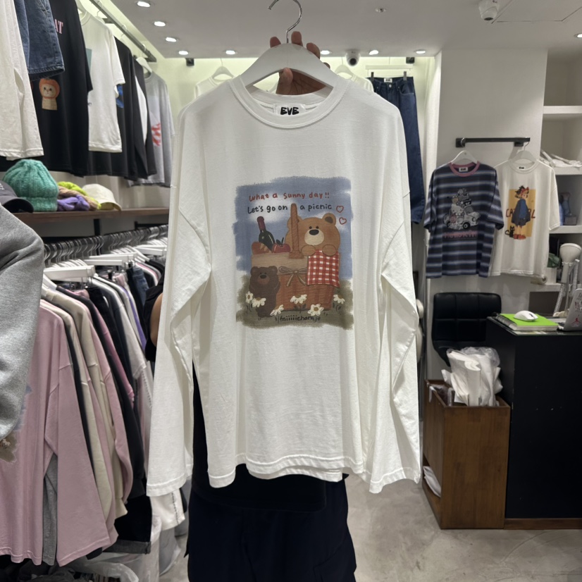 EVE韓國直郵㊣女裝新品真品推薦人氣熱賣職業時尚25秋冬長袖T恤EVE長袖T恤