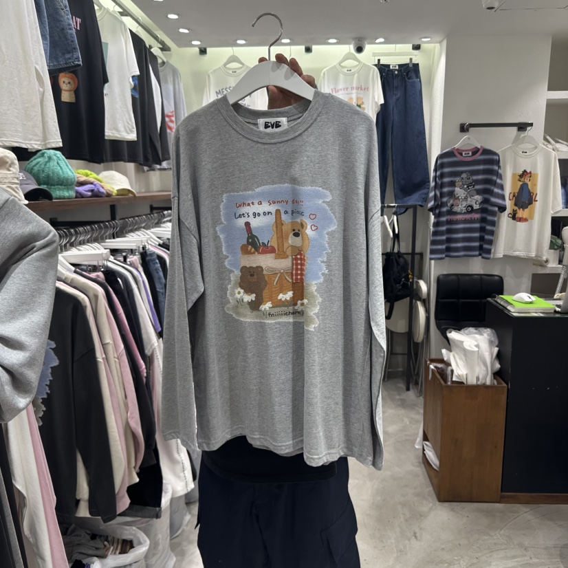 EVE韓國直郵㊣女裝新品真品推薦人氣熱賣職業時尚25秋冬長袖T恤EVE長袖T恤圖色3