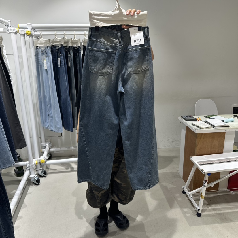 RPM韓國代購㊣女裝新品25秋冬真品人氣熱賣職業休閑時尚牛仔褲RPM牛仔褲