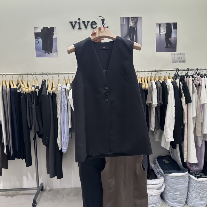 VIVEL韓國代購㊣女士新品25秋冬推薦人氣熱賣時尚真品休閑馬甲VIVEL馬甲圖色2