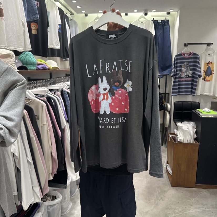 EVE韓國代購㊣女士新品職業休閑25秋冬人氣熱賣時尚長袖T恤EVE長袖T恤圖色3