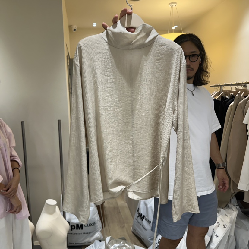 GARDEN韓國直郵㊣女裝新品真品25秋冬人氣襯衫蕾絲衫含腰繩GARDEN襯衫/蕾絲衫