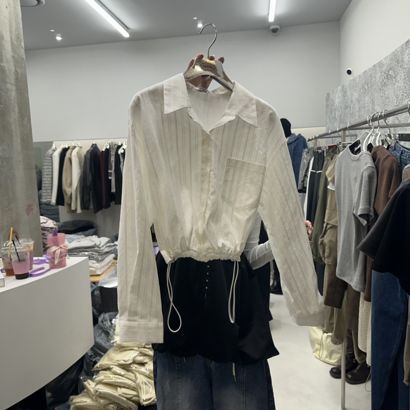 BADCALM韓國代購㊣女裝新品人氣25秋冬職業時尚熱賣襯衫蕾絲衫BADCALM襯衫/蕾絲衫