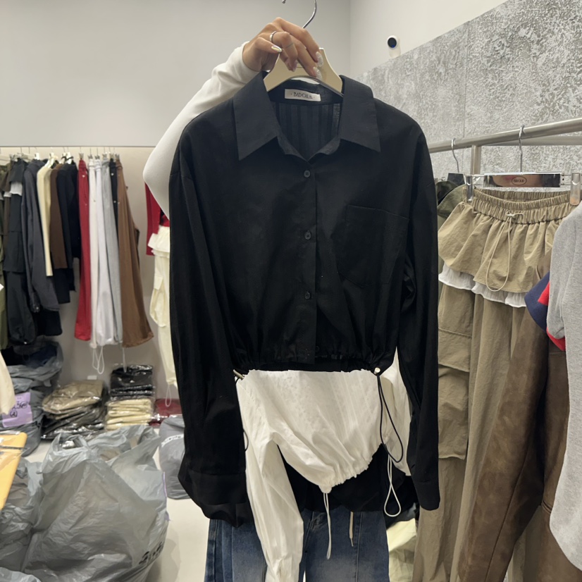 BADCALM韓國代購㊣女裝新品人氣25秋冬職業時尚熱賣襯衫蕾絲衫BADCALM襯衫/蕾絲衫圖色2