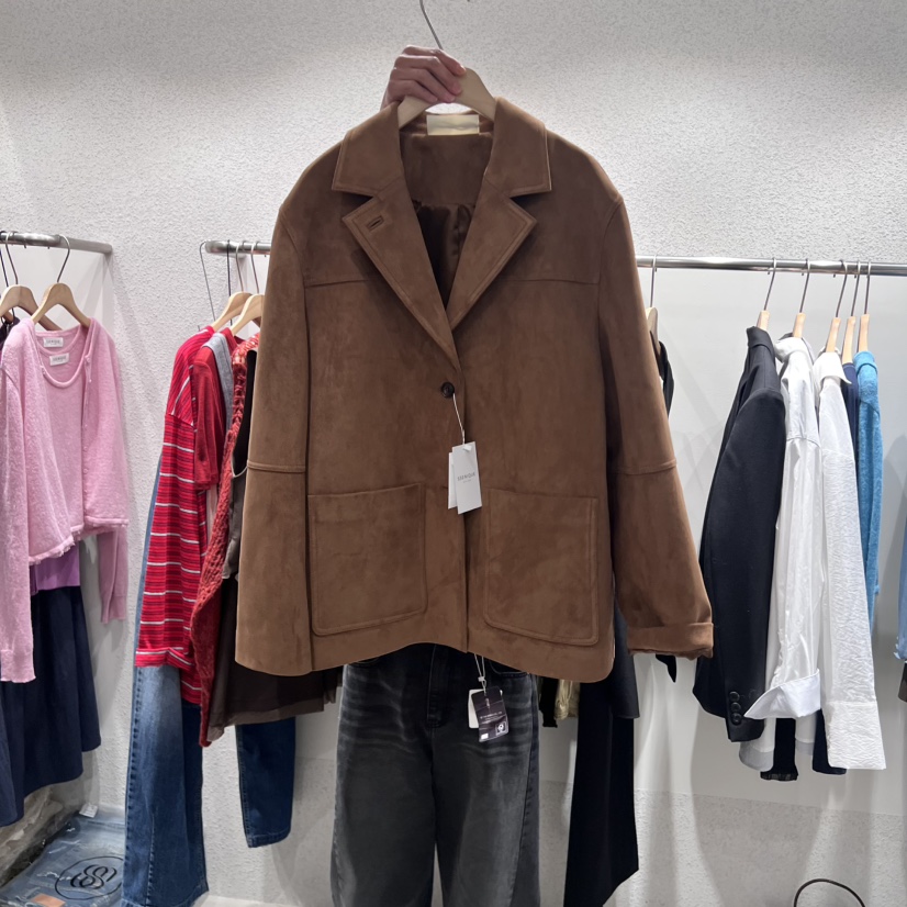 SSEMIENNE韓國直郵㊣女裝新品人氣推薦熱賣休閑25秋冬職業夾克SSENIQUE夾克