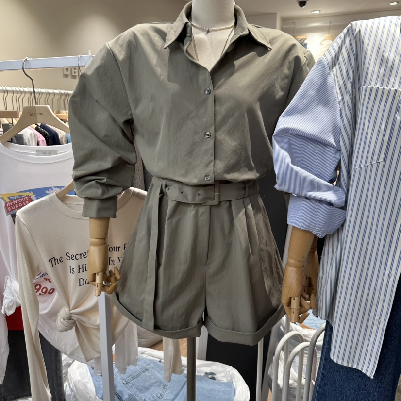 DELLING東大門㊣代購女士新品真品休閑25秋冬熱賣連體褲含腰帶DELLING連體褲