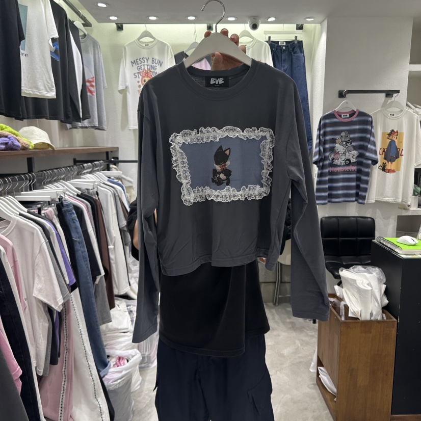 EVE東大門㊣實拍女士新品時尚真品熱賣休閑25秋冬職業長袖T恤EVE長袖T恤圖色4