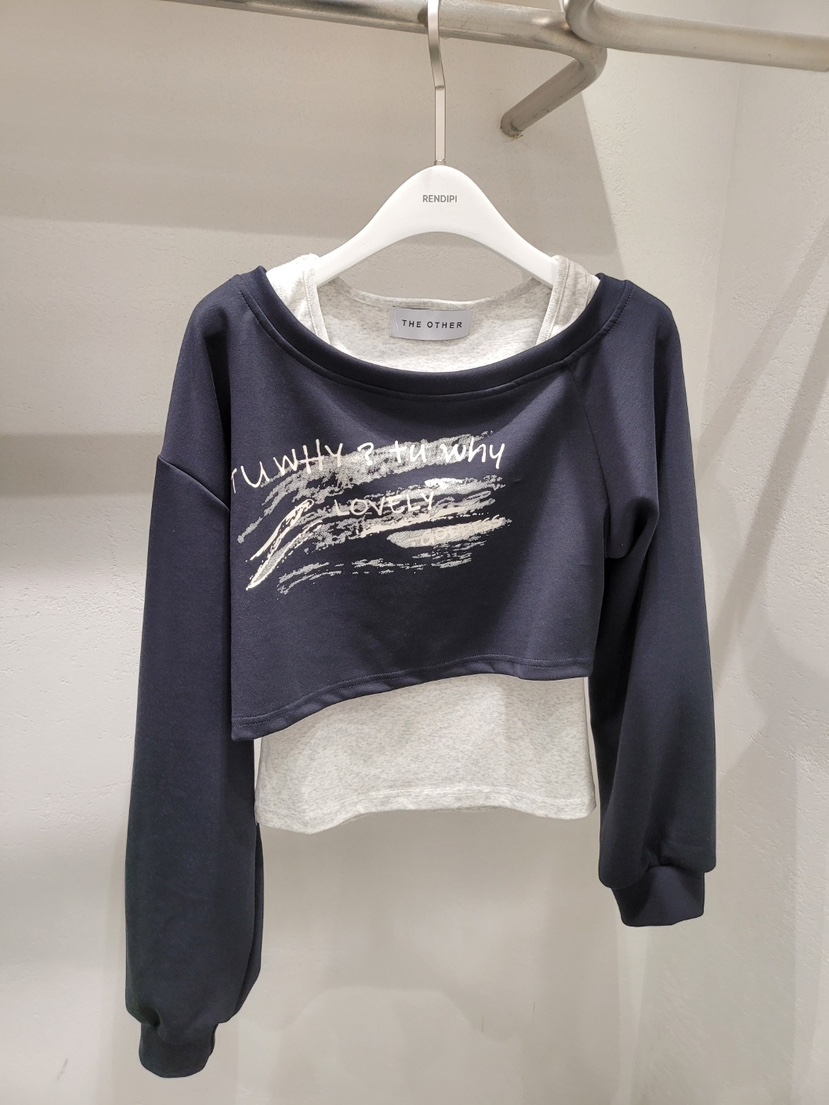 THE OTHER東大門㊣代購女裝新品25秋冬真品時尚衛衣假兩件THE OTHER衛衣圖色2
