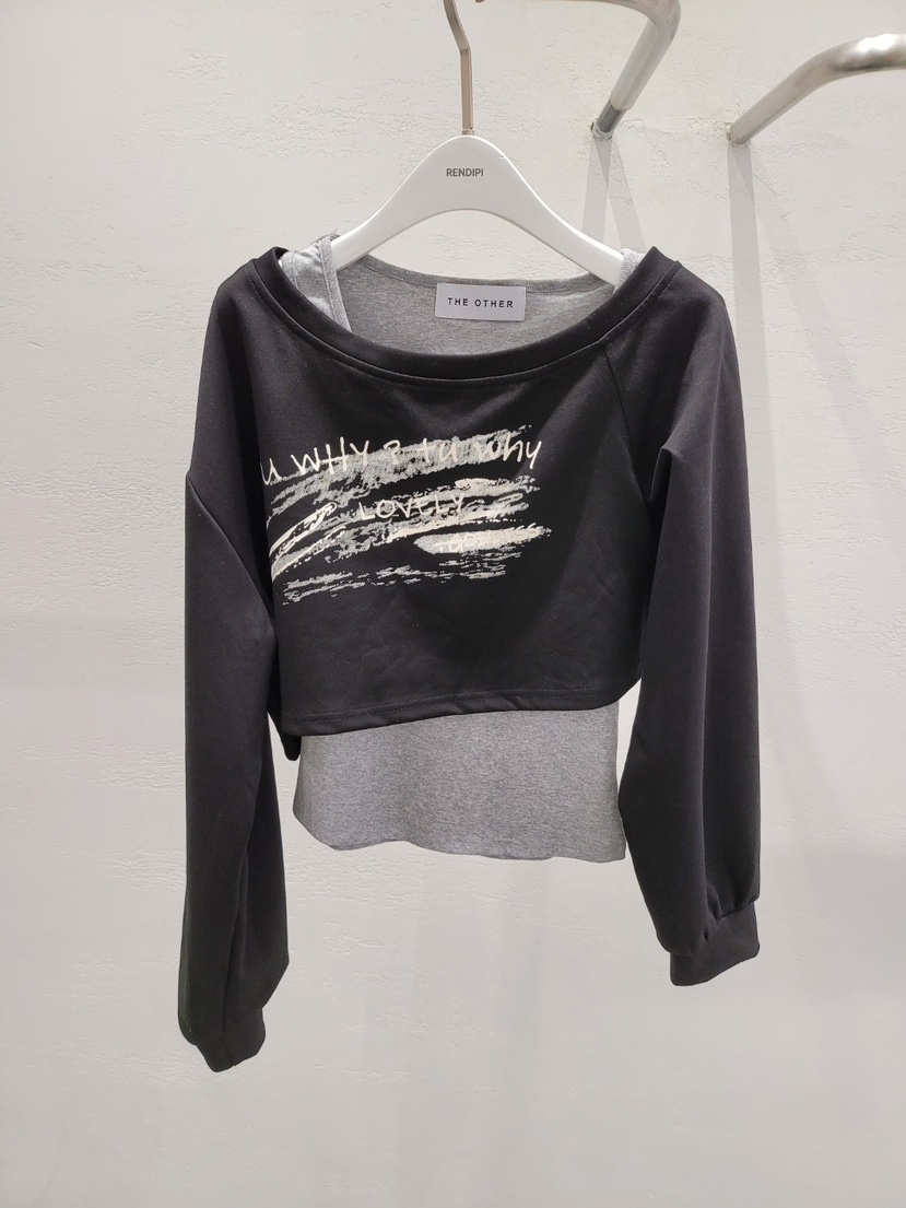 THE OTHER東大門㊣代購女裝新品25秋冬真品時尚衛衣假兩件THE OTHER衛衣圖色3