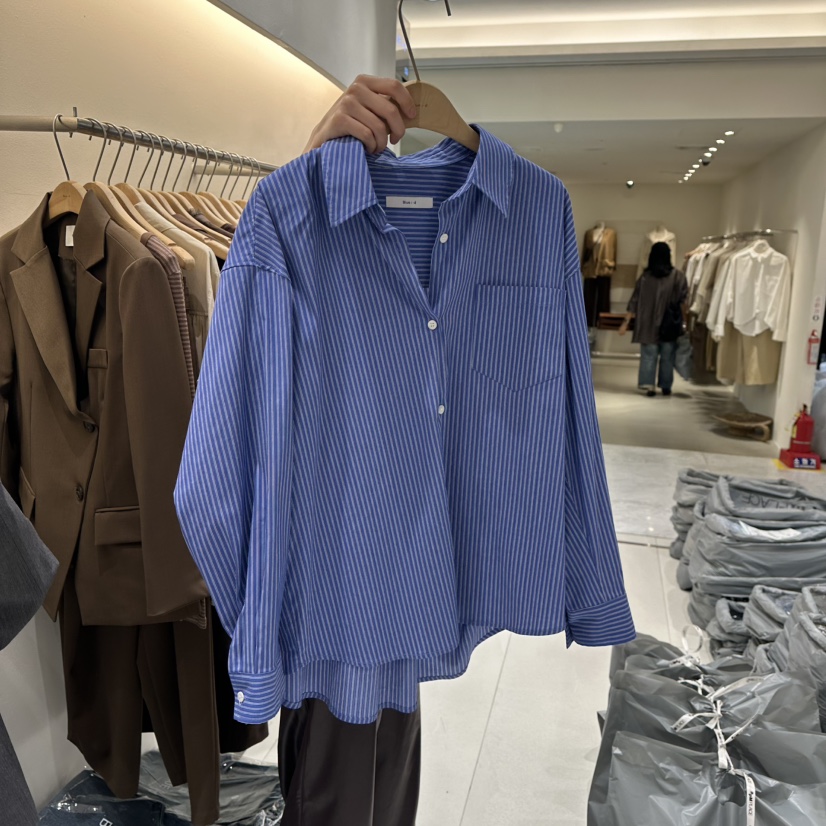 BLUEI-D東大門㊣直郵女裝新款職業熱賣25秋冬人氣襯衫蕾絲衫Blue i-d襯衫/蕾絲衫