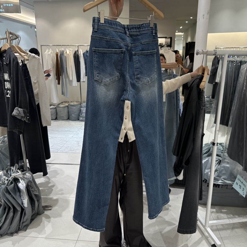 BLUEI-D韓國直郵㊣女裝新品休閑真品25秋冬時尚熱賣牛仔褲Blue i-d牛仔褲
