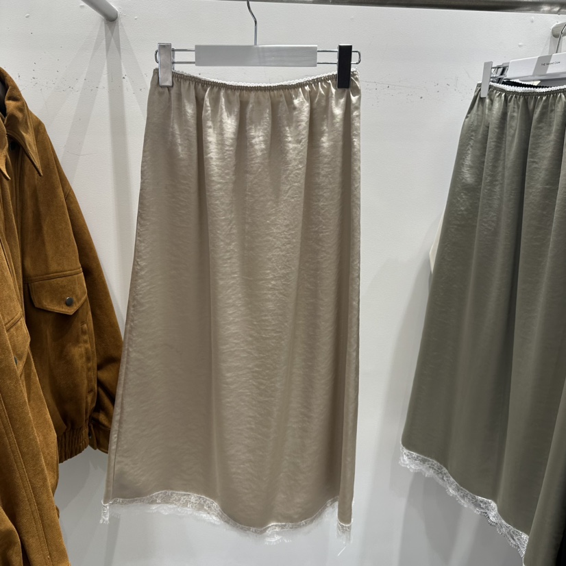 THE SECOND GROW東大門㊣實拍女士新品職業時尚長裙蕾絲緞面THE SECOND GROW長裙
