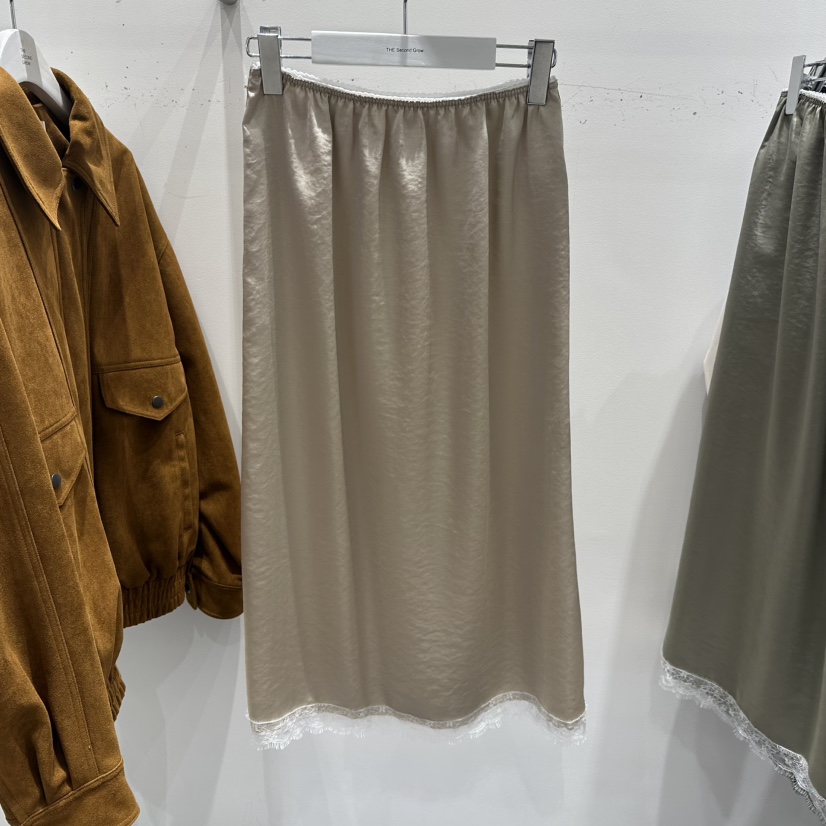 THE SECOND GROW東大門㊣實拍女士新品職業時尚長裙蕾絲緞面THE SECOND GROW長裙
