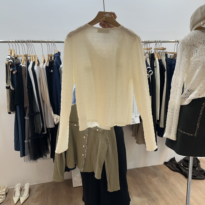 ABLESTUDIO東大門㊣實拍女裝新品25秋冬職業時尚襯衫蕾絲衫ABLESTUDIO襯衫/蕾絲衫