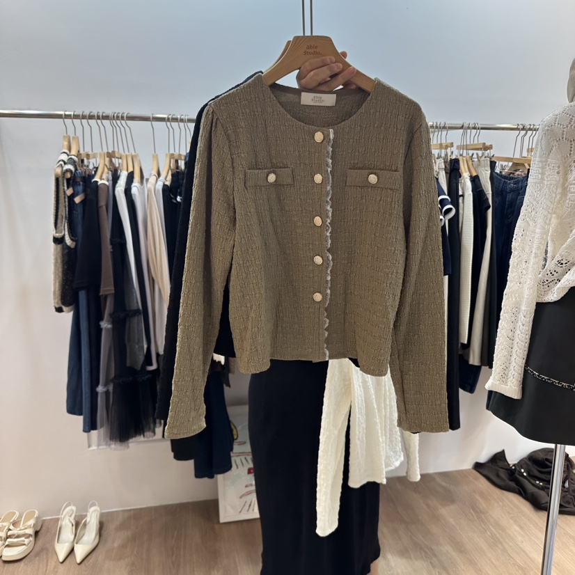 ABLESTUDIO東大門㊣實拍女裝新品25秋冬職業時尚襯衫蕾絲衫ABLESTUDIO襯衫/蕾絲衫圖色2