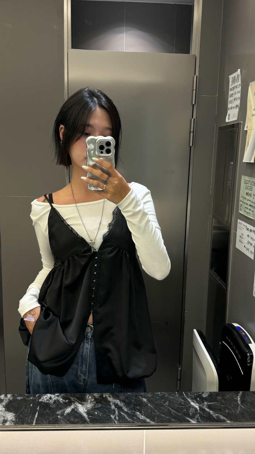 BADCALM韓國直郵㊣女士新品推薦25秋冬吊帶背心不含內搭緞面BADCALM吊帶/背心圖色2