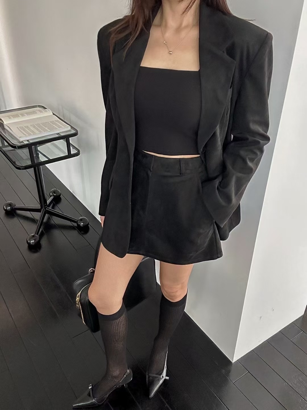BLACK LINE韓國代購㊣女士新款推薦真品時尚熱賣職業休閑短裙BLACK LINE短裙