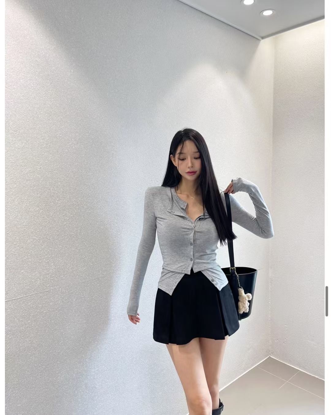 BLACK LINE韓國代購㊣女士新款時尚真品人氣休閑25秋冬針織衫BLACK LINE針織衫圖色2