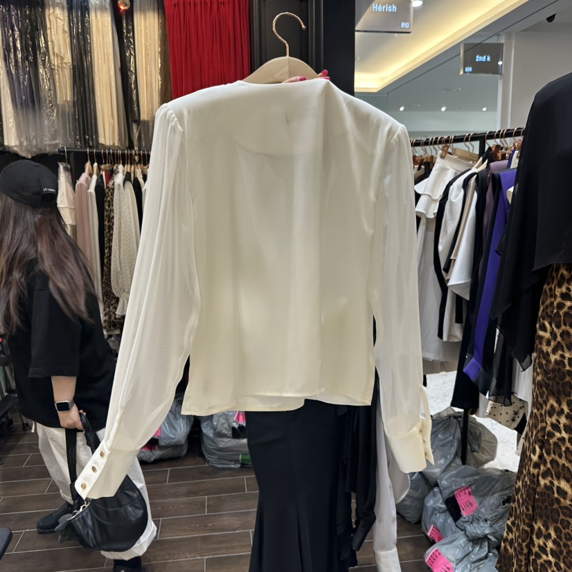 HERISH-HAUTE韓國代購㊣女裝新款推薦真品25秋冬襯衫蕾絲衫HERISH-HAUTE襯衫/蕾絲衫