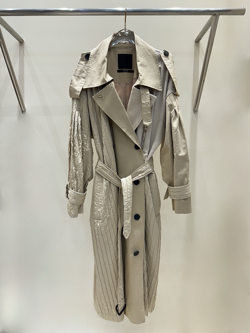 81 MARKET-L東大門㊣直郵女士新品職業25秋冬長款風衣含腰帶81 MARKET-L長款風衣