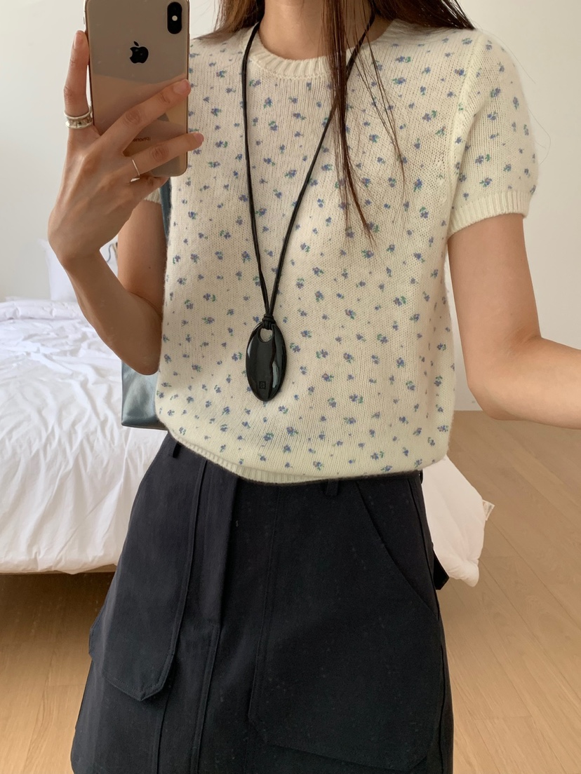 RIVER RAIN東大門㊣直郵女士新品職業時尚真品人氣針織衫花朵RIVER RAIN針織衫