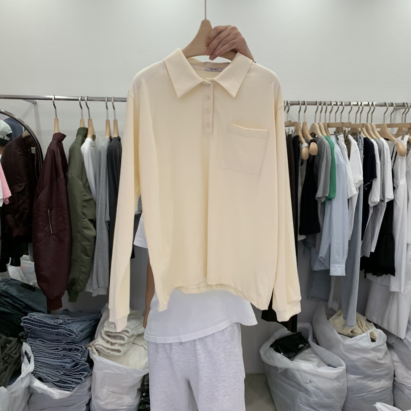 LELEN韓國直郵㊣女裝新品真品熱賣時尚推薦25秋冬長袖T恤口袋LELEN長袖T恤圖色2