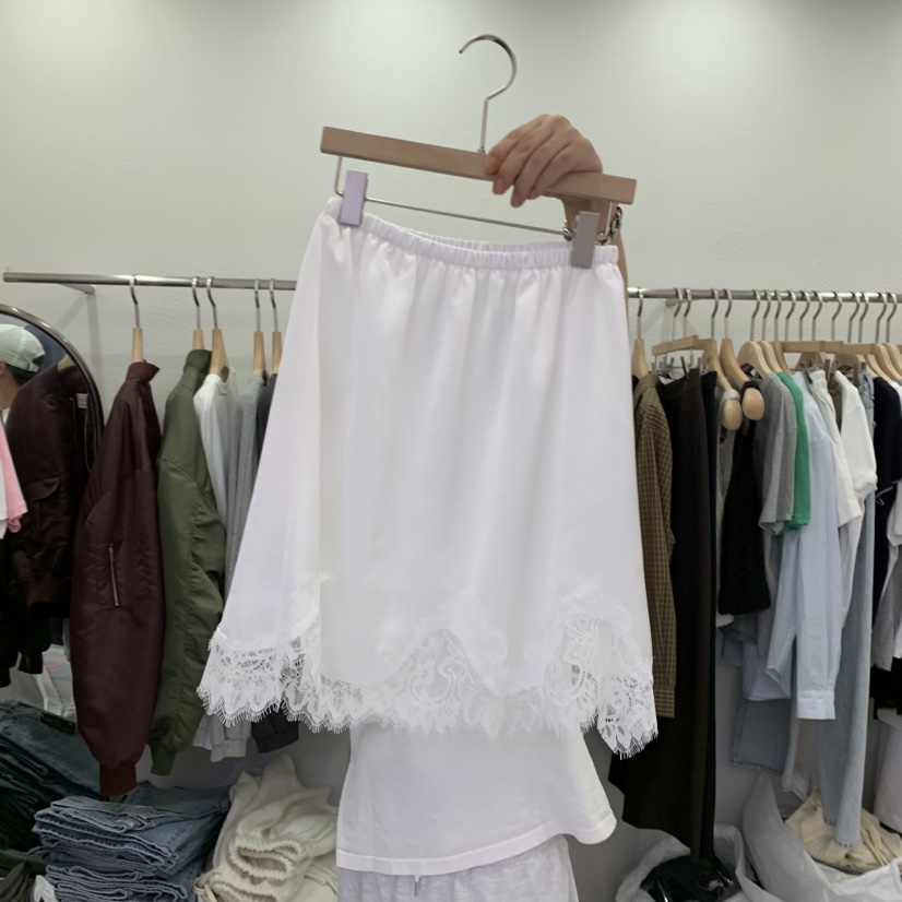 LELEN東大門㊣實拍女士新品職業休閑熱賣半身裙中短裙蕾絲緞面LELEN半身裙/中短裙