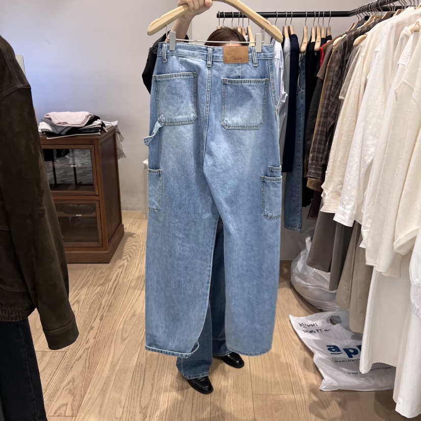 OURIN韓國代購㊣女裝新品推薦人氣時尚真品休閑熱賣職業牛仔褲OURIN牛仔褲
